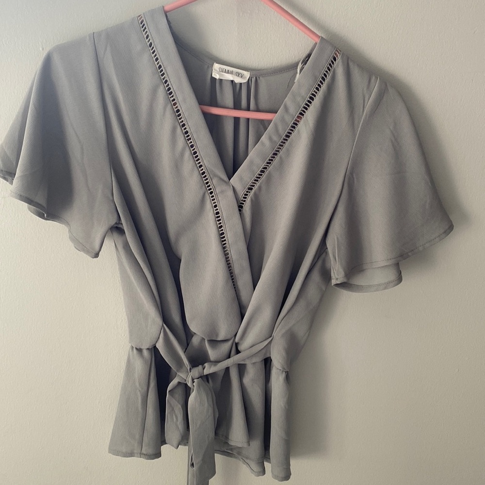 Light green short sleeve blouse